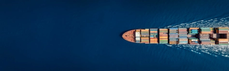 Cargo ship in the sea