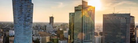 Photo Taken In Warsaw, Poland - Warsaw Poland Skyscraper Modern Skyline Office Block Exterior Tower Building Exterior Sunset City Cityscape Outdoors Architecture Built Structure Capital Cities Cloud - Sky Colour Image Financial District Horizontal Lens Flare No People Photography Sky Sun Sunlight Tall - High